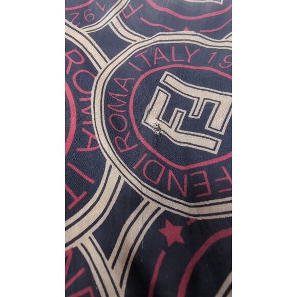 Fendi Vintage Silk Scarf Roma Italy 1925 Logo Print – Made in Italy - Picture 4 of 6